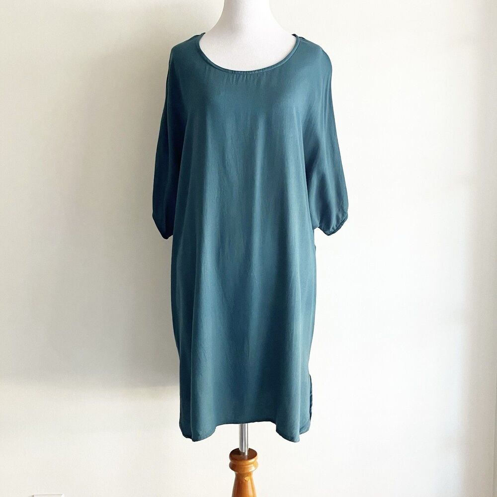 Pls Read - Mikoh Dress Sz 3 / L-XL Blue Shift Short Sleeve Slits Casual Minimal
